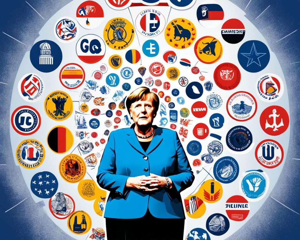 Bundeskanzler Merkel und politische Parteien