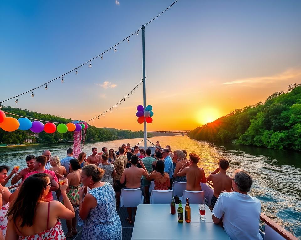 Bootspartys auf dem Rhein