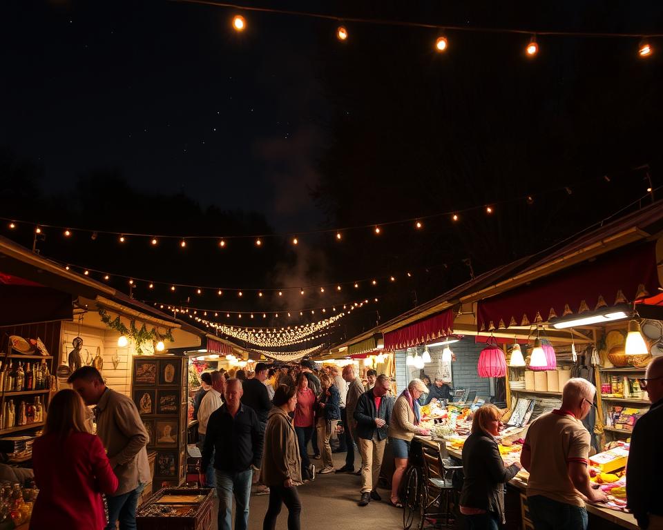 Gemütliches Ambiente bei Nachtflohmärkten