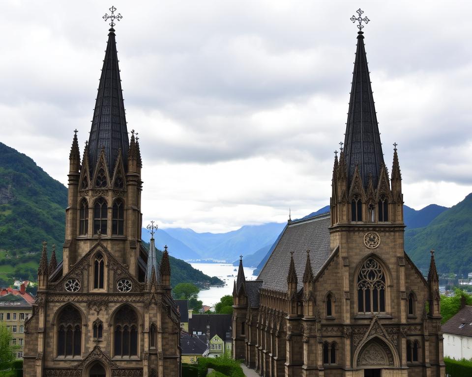 Gotische Kirchen in Bergen, Norwegen