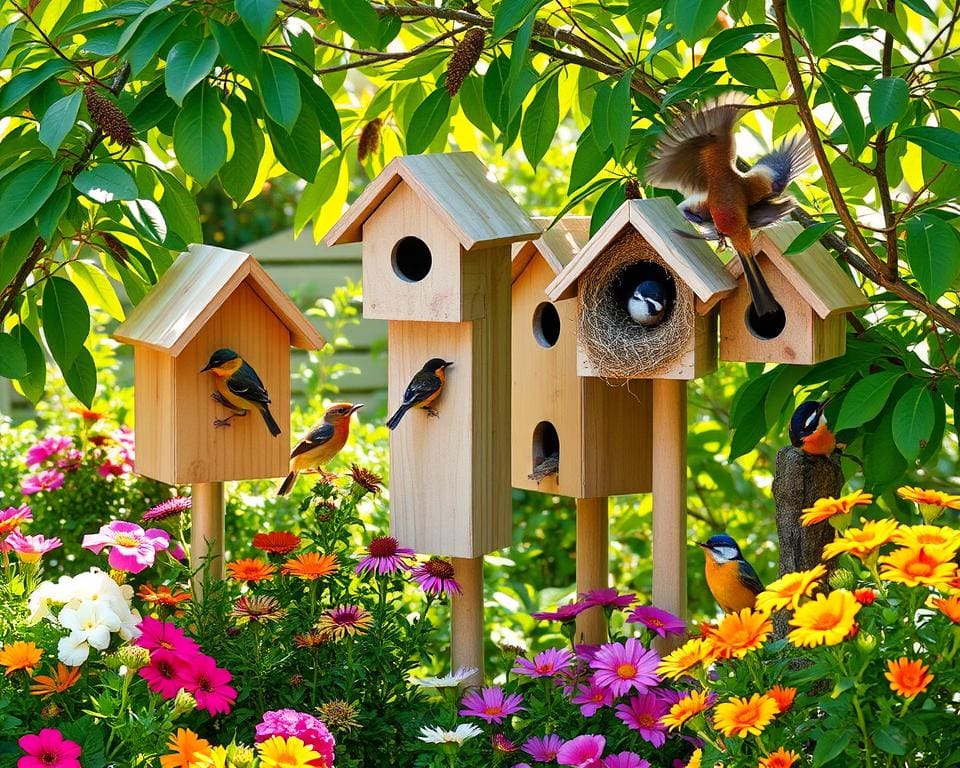 Nistkästen im Garten für Wildvögel