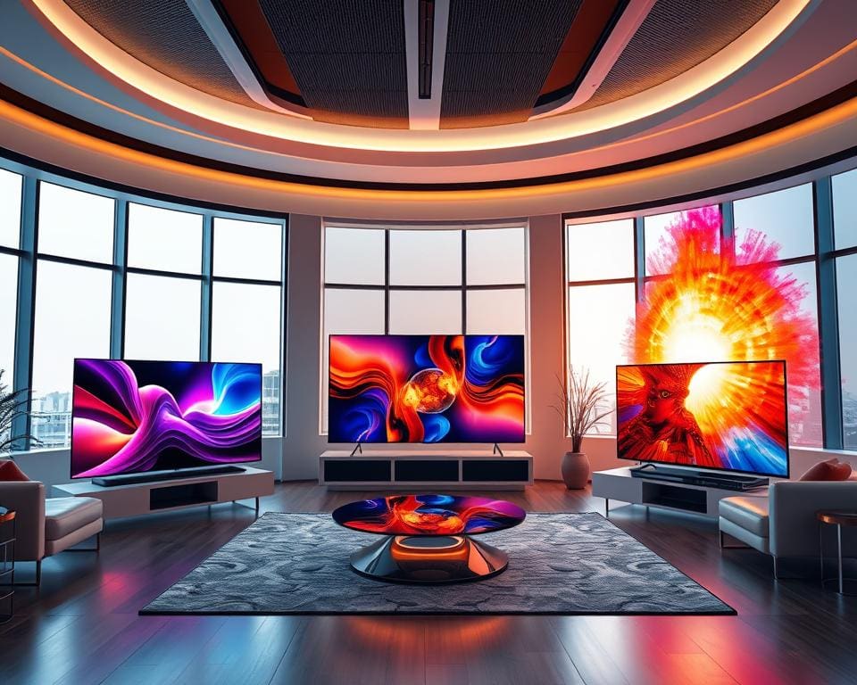 OLED QLED MicroLED Display-Technologien Bildqualität moderne Fernseher