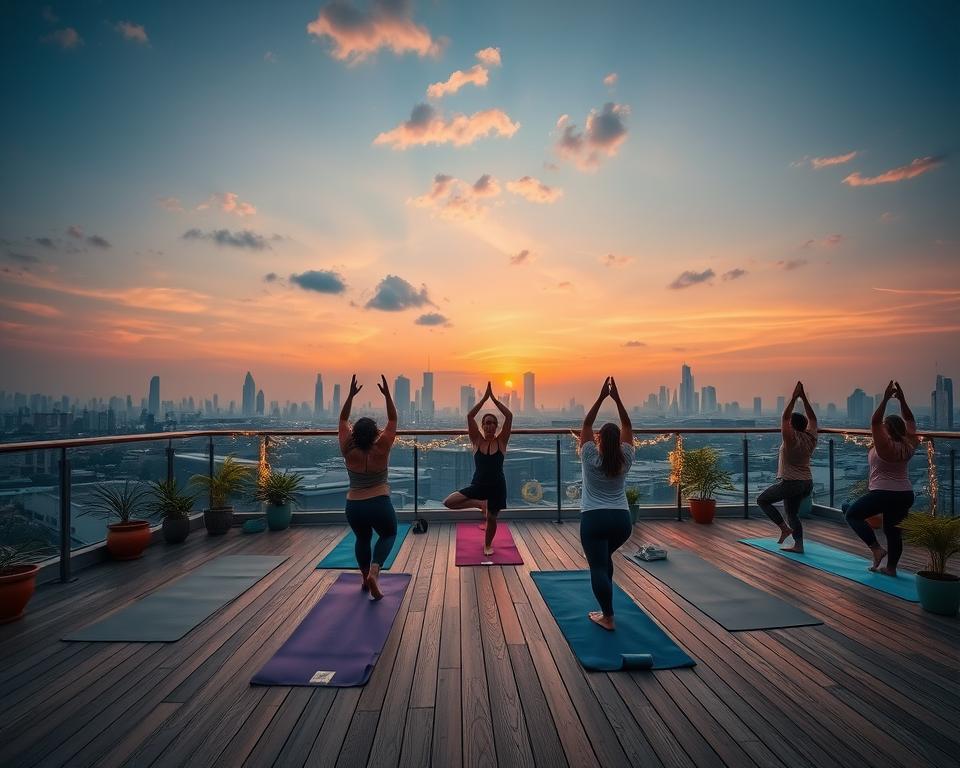 Rooftop-Yoga: Entspannung über den Dächern