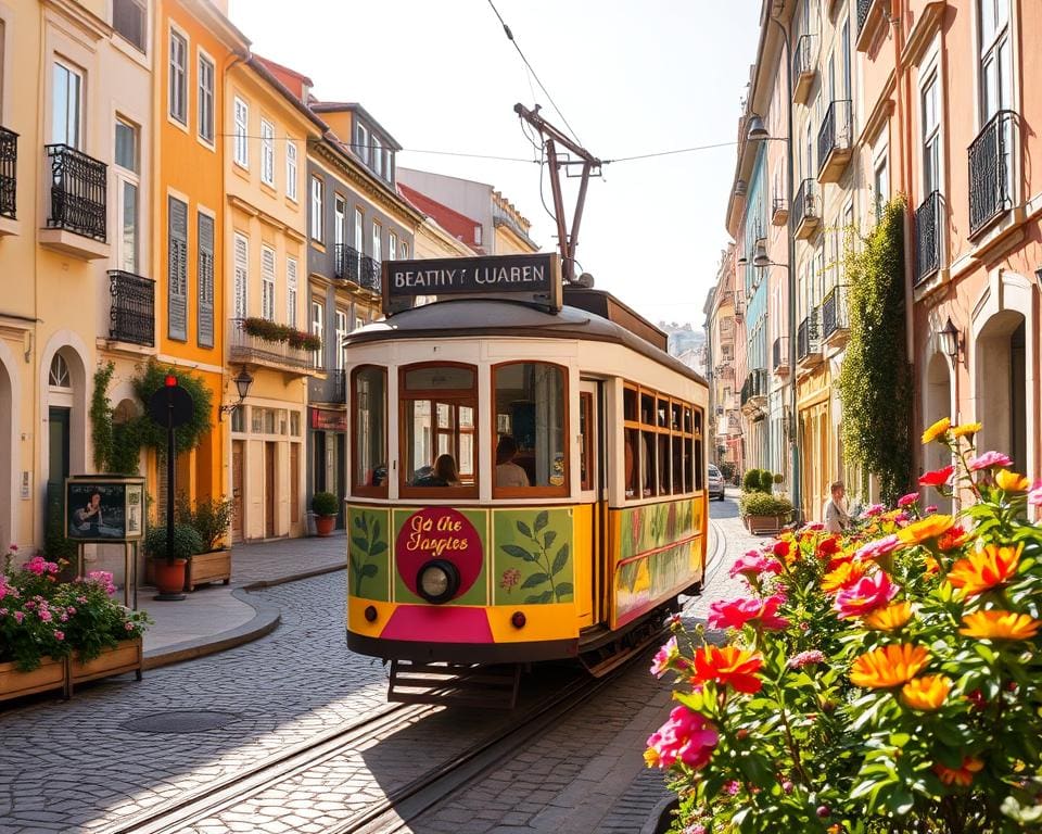 Historische Straßenbahn in Lissabon, Portugal