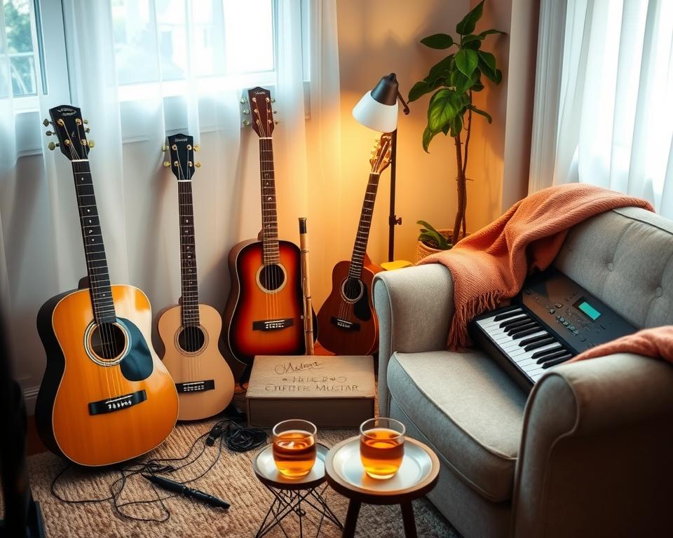 Musikinstrumente für stressfreie Abende lernen