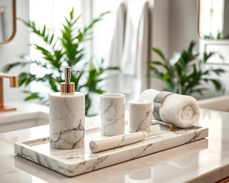 Badaccessoires aus Marmor für mehr Luxus