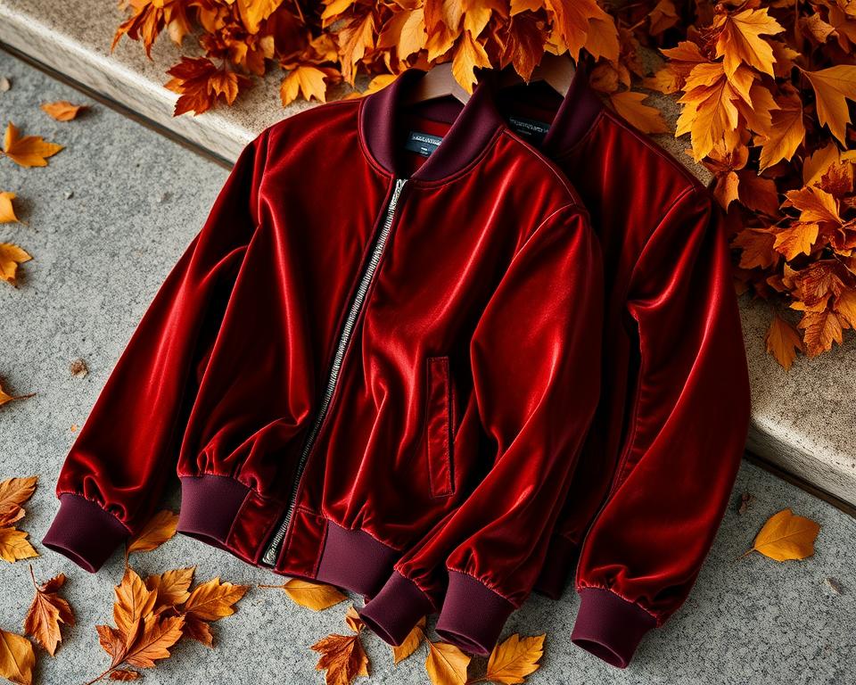 Bomberjacken in Samt: Luxus für den Herbst