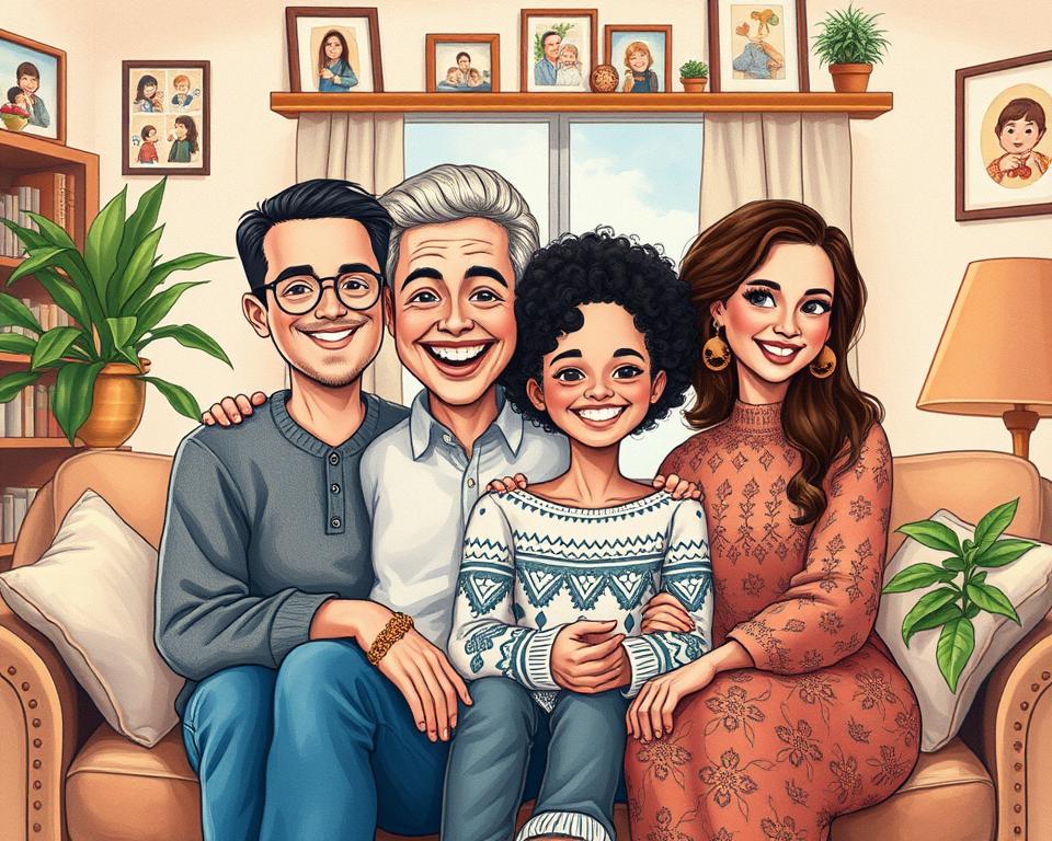 Familienportrait bestellen – Dein Bild als handgezeichnetes Kunstwerk