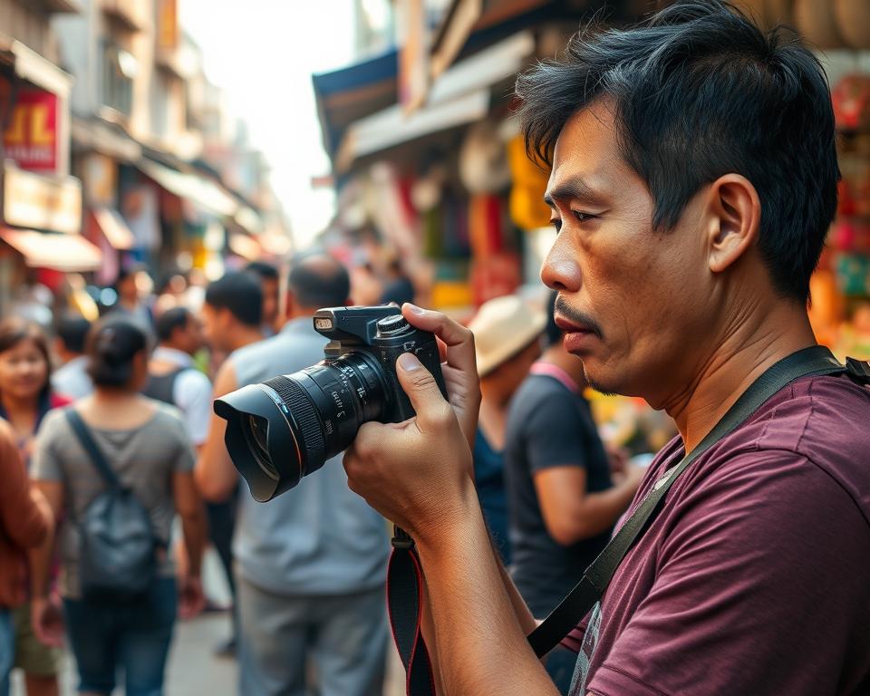 Fotojournalist auf der Suche nach Geschichten durch Bilder Fotojournalist auf der Suche nach Geschichten durch Bilder