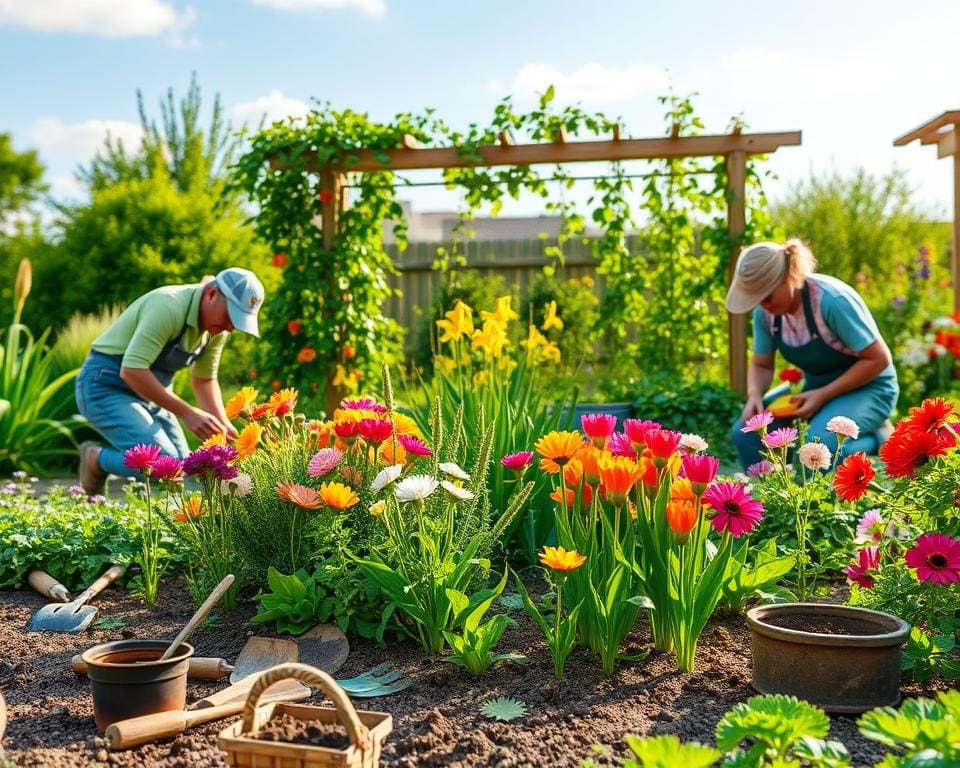 Gartenarbeit im Frühling