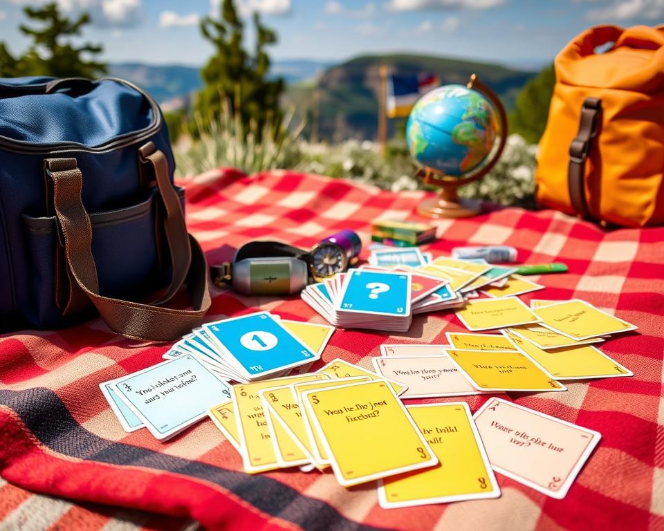 Kartenspiele und Quizfragen für unterwegs