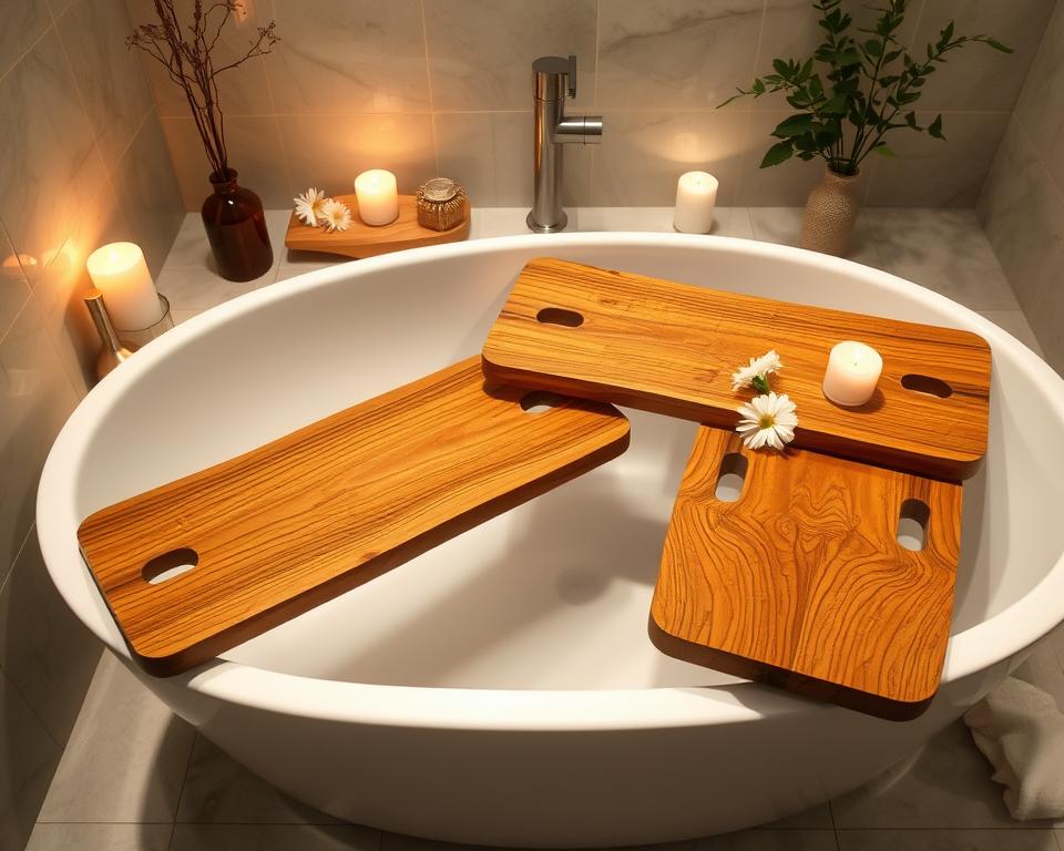 Naturbelassene Holztabletts