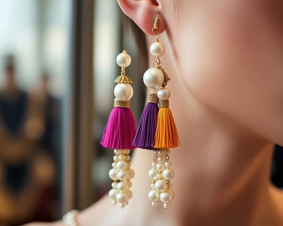 Perlenohrringe mit Quasten: Ein Hauch von Extravaganz