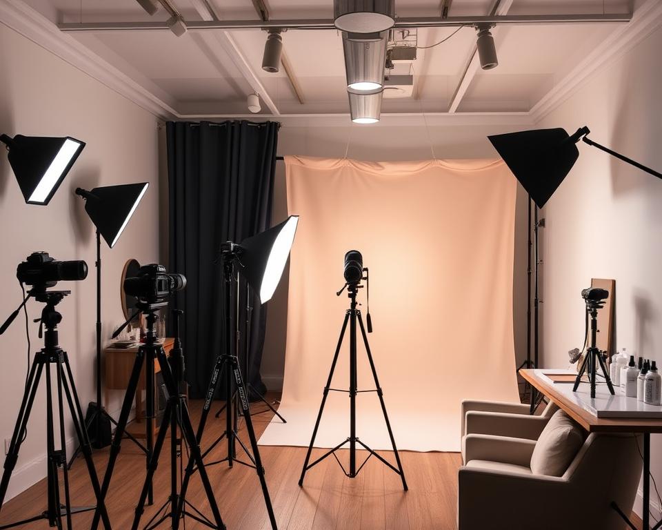 Porträtstudio und Vorbereitung Portraitfotoshooting
