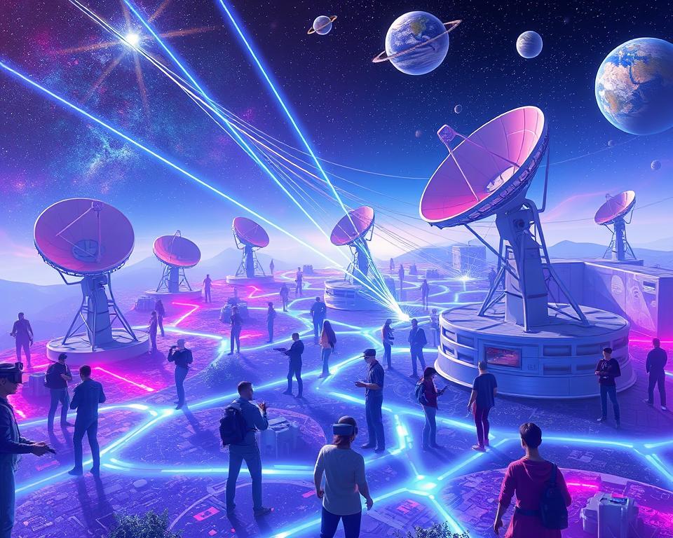 Satellitenkommunikation für globale Spiele-Communities