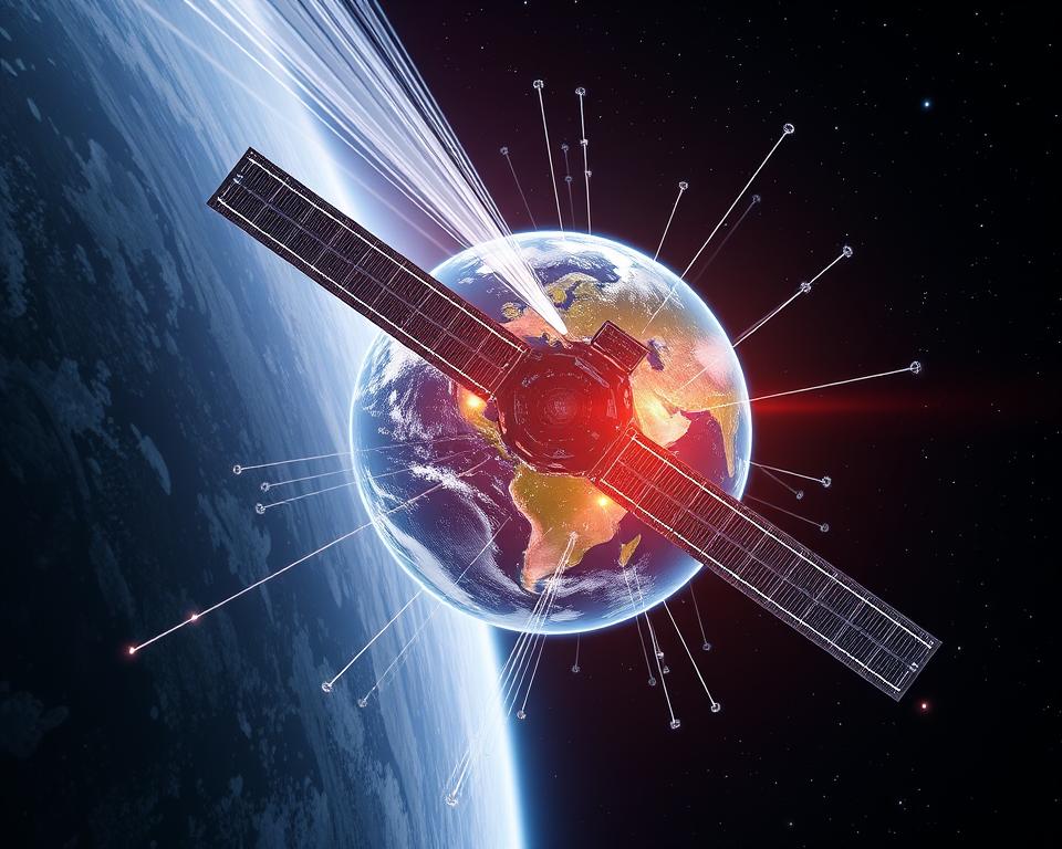 Satellitenverbindung für globale Kommunikation