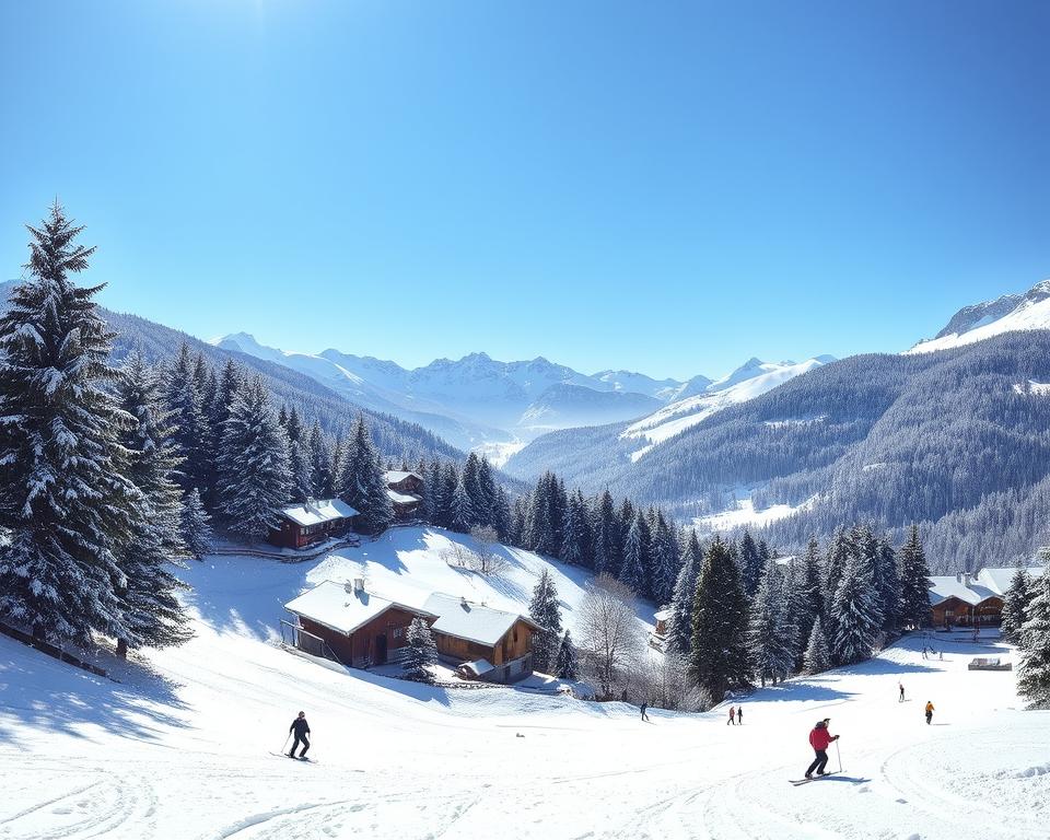 Skifahren in den Alpen