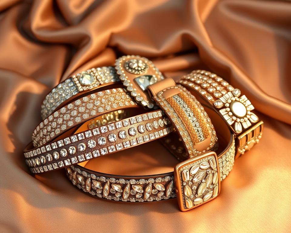 glitzernde Statement-Gürtel glitzernde Statement-Gürtel