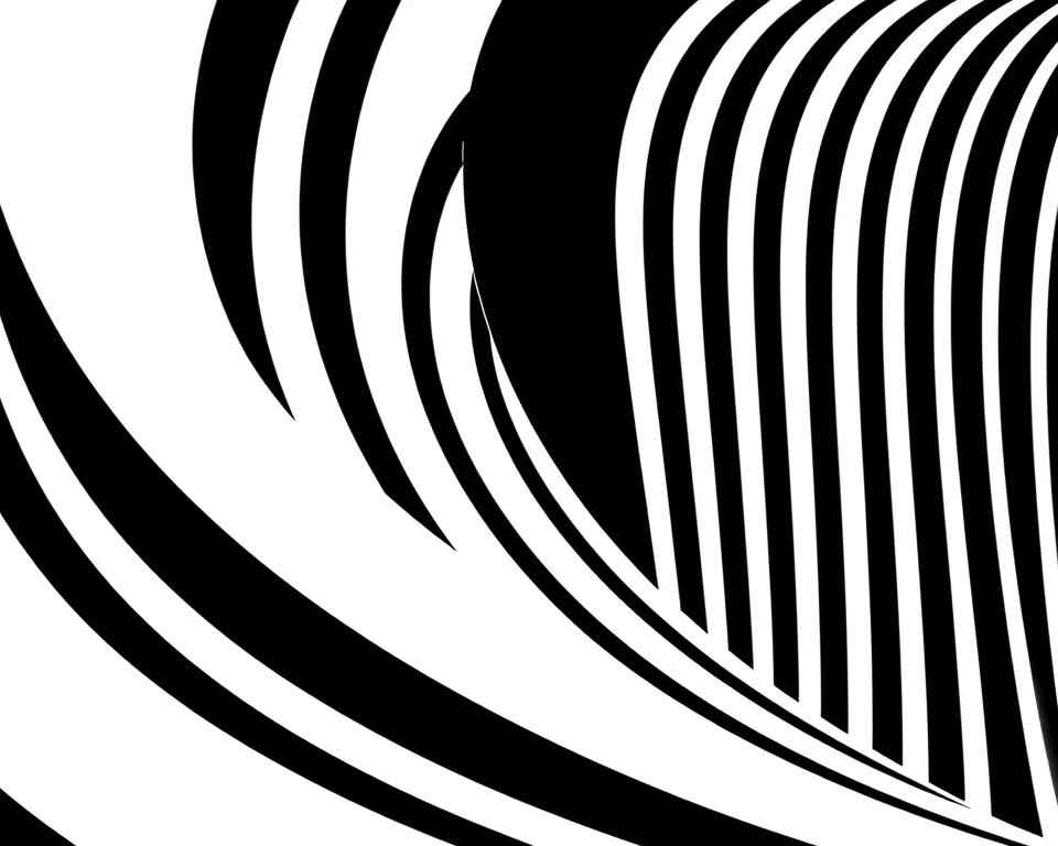 Kontrast und Streifenmuster in Op-Art von Bridget Riley