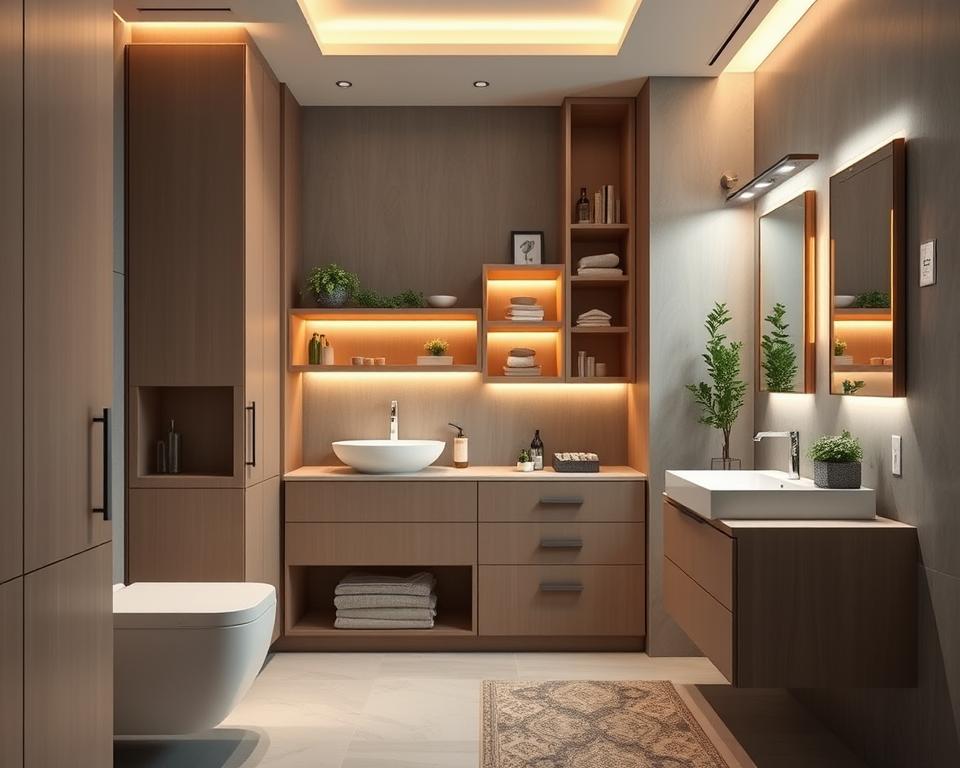 Multifunktionale Badmöbel mit integriertem Stauraum