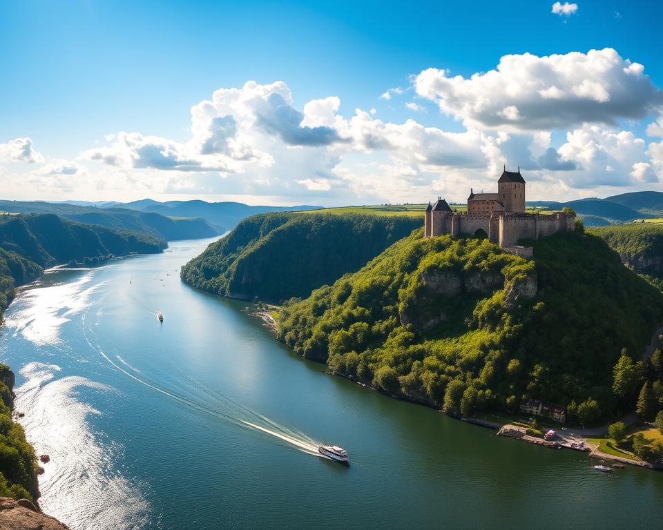 Panoramablicke auf die Maas in Dinant