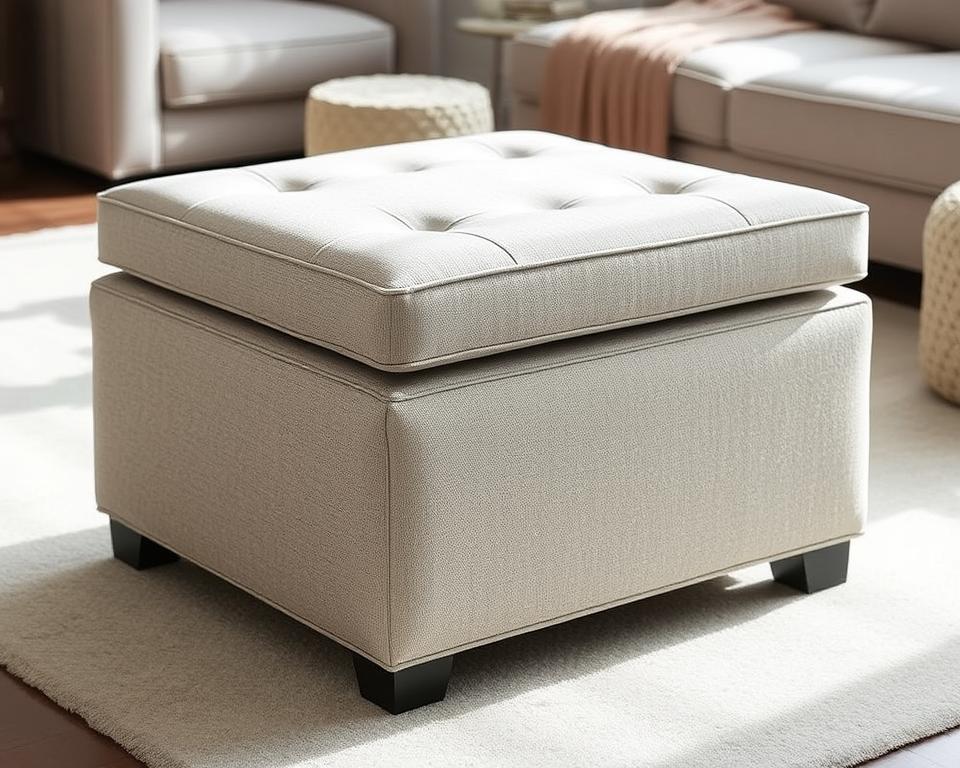 Polsterhocker mit abnehmbarem Bezug für leichte Reinigung