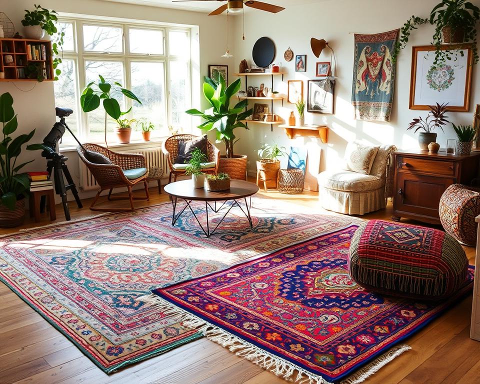Teppiche im Boho-Stil für farbenfrohe Akzente