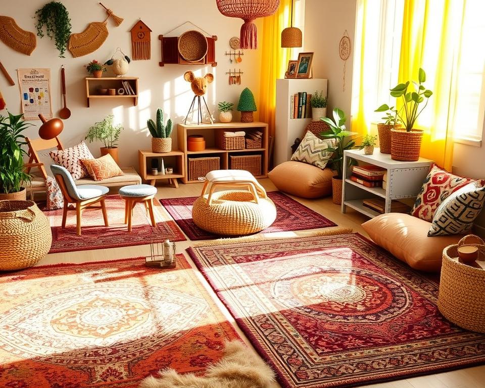 Teppiche im Boho-Stil für farbenfrohe Kinderzimmer