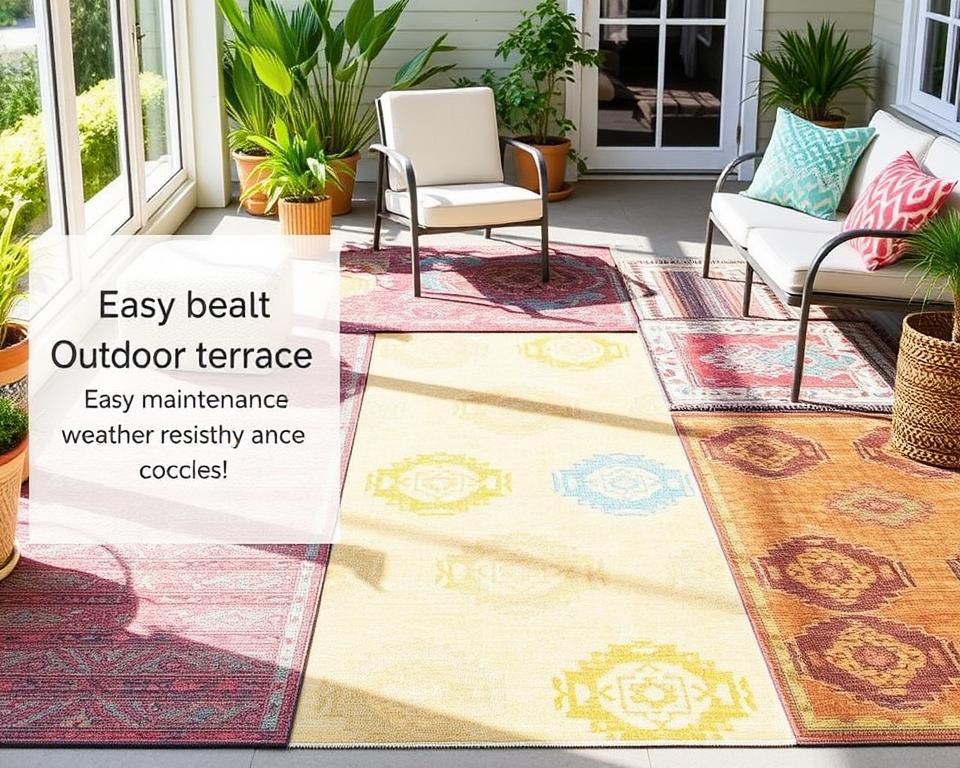 pflegeleichte Terrassenteppiche