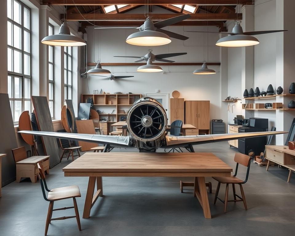 Was macht ein Berliner Möbel-Startup mit alten Flugzeugteilen?