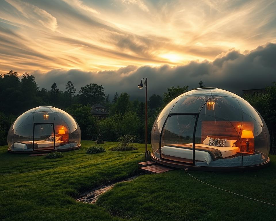 Wie unterscheidet sich eine Nacht im Bubble Hotel von Camping?