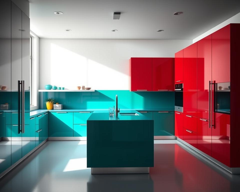 Farbige Küchenfronten für mutige Designs