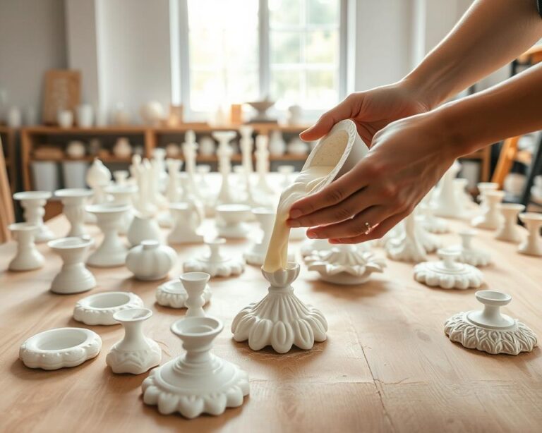 Wie gieße ich Kerzenhalter mit Gips?